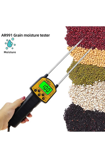 Choice AR991 Digital Grain Moisture Meter Hygrometer Use For Corn Wheat Rice Bean Peanut Grain Measureme...