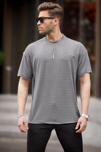 Madmext Ανδρικό T-shirt Smoked Oversize Crew Neck 6191