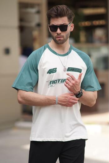 Madmext 7034 Model Ecru Cotton Men's Short Sleeve T-Shirt