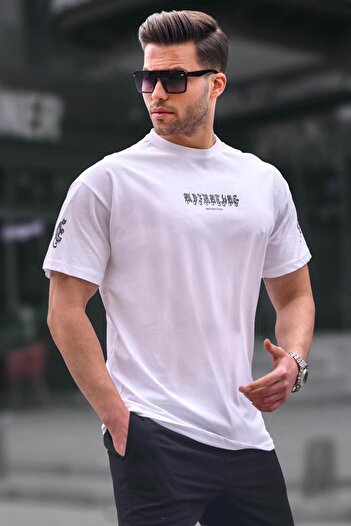 Madmext Ανδρικό T-Shirt White Crew Neck 6112