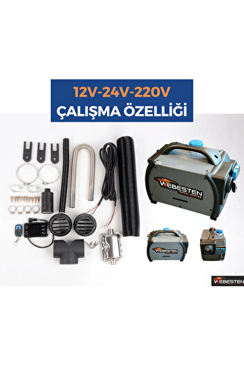 WEBESTEN Çanta Tipi Seyyar 12v/24/220v 5kw Dizel Isıtıcı