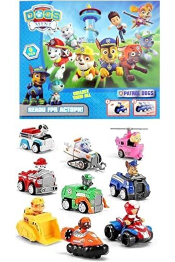 Generic 9-Piece Vehicle Toy Playset – Dog Figures with Mini Cars for Kids Ages 1+
