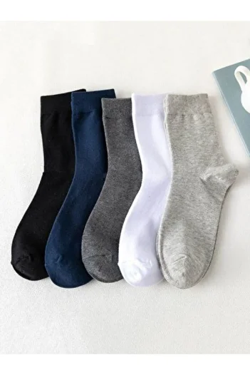 Sky Socks Комплект от 5 мъжки едноцветни икономични спортни чорапи унисекс