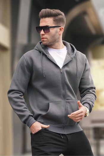 Madmext Smoked Hooded Regular Fit Men's Sweatshirt 6033