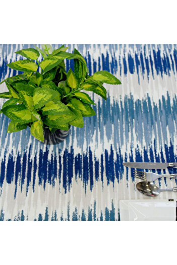 Homelux Tablecloth 170X170 Cm 100% Cotton Bleumarlinen/White/Gray