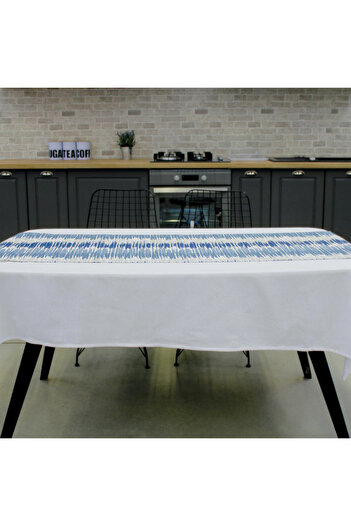 Homelux Table Runner 50X170 Cm 100% Cotton Bleumarlinen/White/Gray