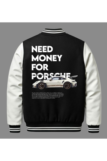 Edizen Χρειάζεστε χρήματα για Porsche Premium Bomber College Jacket Unisex Oversize 100% βαμβάκι