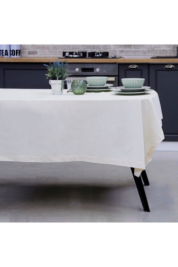 Homelux Tablecloth 170X250 Cm Washed Cotton Look Cotton Beige