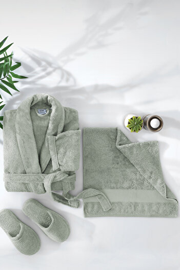 Yataş Essentials 3-Piece Bathroom Set |   Slippers (42-44) - Nile Green