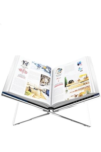 Generic Clear Acrylic X-Shape Book Stand for Reading – Hands-Free Holder for Cookbooks, Magazines, Documents