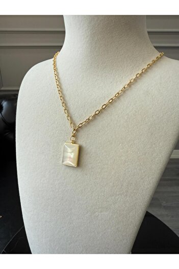 Store Natural Stone Steel Earrings with Lacquer Coating Chain