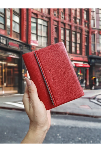 KY Women's Red Magnet Wallet Card Holder a Quality Soft Leather Medium Size