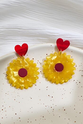 New Obsessions Sunflower Acetate Earrings