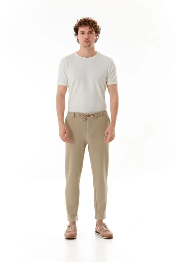 Fulla Moda Waffle Fabric Tie Waist Jogger Pants