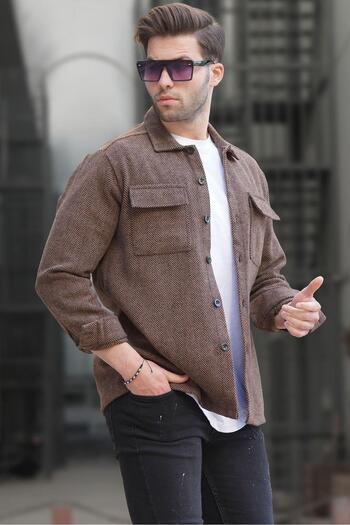 Madmext Camel Lumberjack Men's Shirt 6726