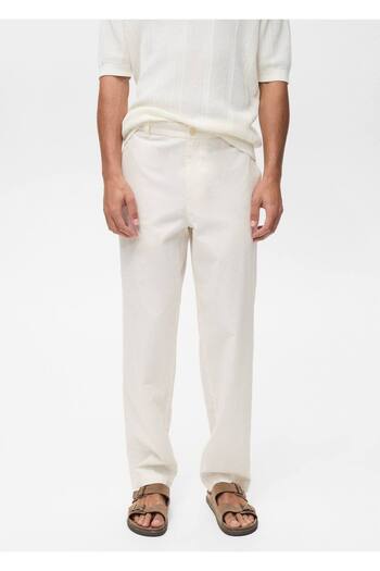 MANGO Man Regular Fit Linen Pants