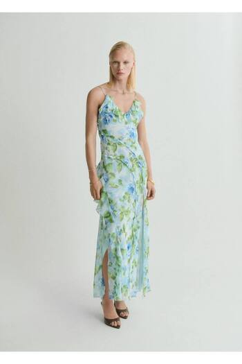 MANGO Woman Floral Print Ruffle Dress