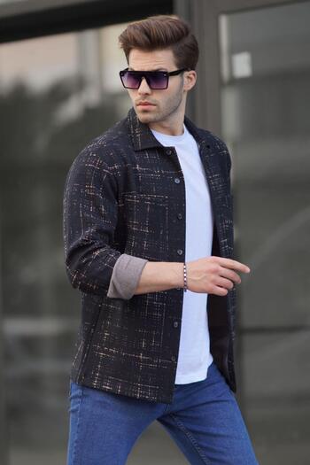 Madmext Ανδρικό πουκάμισο Regular Fit με σχέδιο μινκ 6722