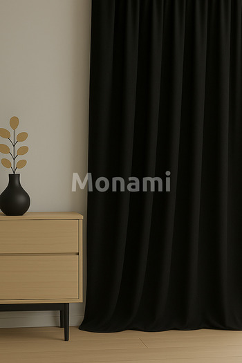 Monami Lüks Siyah Elegance Işık Geçirmez Karartma Perde