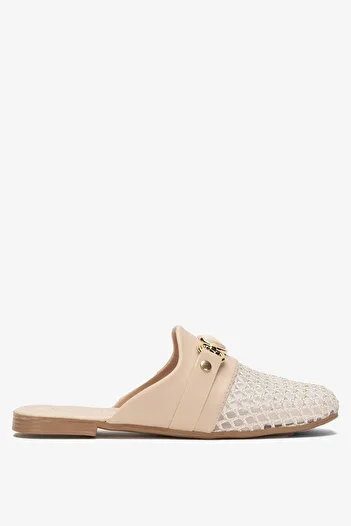 Liger Women's Buckle Mesh Slippers Cream