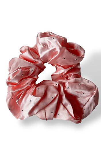 TAKIŞTIR Light Pink Color Stone Satin Bagel Buckle