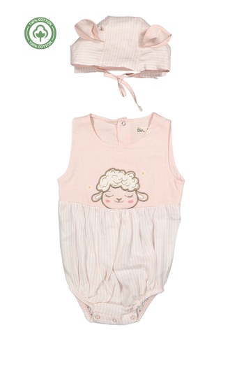 Divonette Baby Girl Cotton Muslin Jumpsuit with Snap Fasteners - Baby Clothing