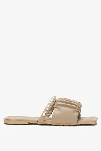 Liger Women's Pearl Stone Drawstring Slippers Beige
