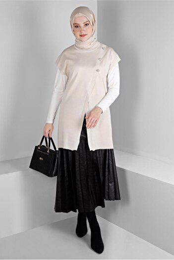 Alvina PLEATED FUNNY LEATHER SKIRT 60348