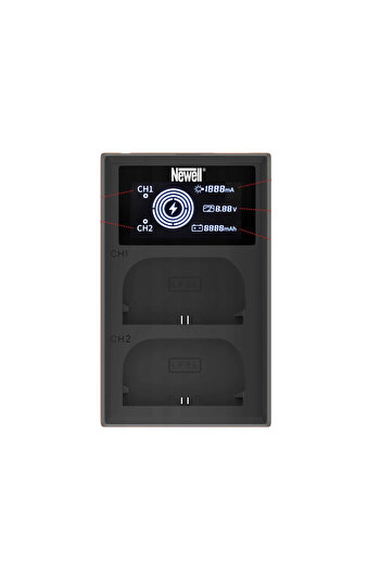 Newell Incarcator dual FDL-USB-C NP-W235, Newell, Negru