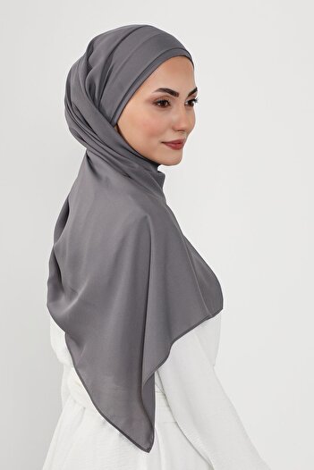 Aisha's Design Πρακτικό σάλι από κρεπ με πλισέ στο μπροστινό μέρος, PS-54, ανθρακί