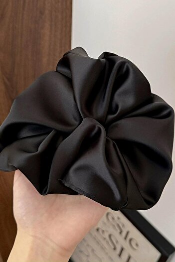 TAKIŞTIR Black Color Satin Bagel Buckle