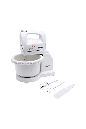 Geepas Handheld Mixer With Stand And Bowl 200.0 W GHB2002 White