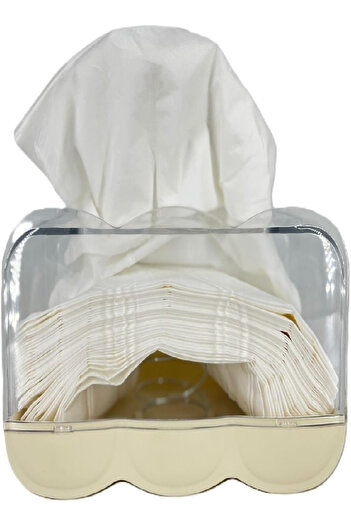 RAHALIFE HOME SOLUTION Acrylic Facial Tissue Holder with Spring – Rectangular Napkin Dispenser, 23x12x11 cm, Lightweight