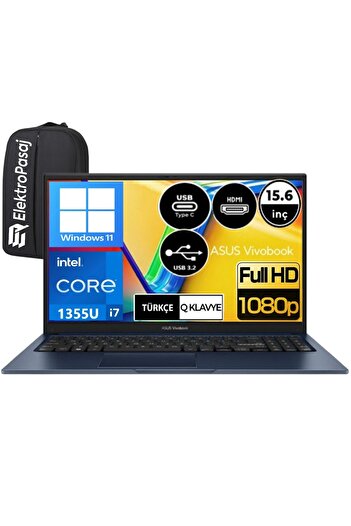 ASUS Vivobook X1504VA-NJ426WEP4 Intel i7-1355U 24 GB 512GB SSD 15.6" Full HD Windows 11 + EP Çanta
