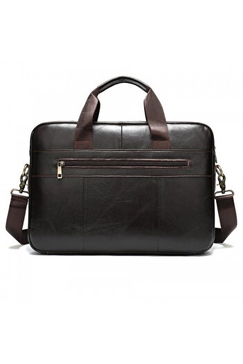 OEM Men's Briefcase Fay Gt1055, Natural Leather, Coffee