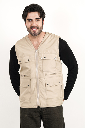 HeviStor Summer Vest Multi-Pocket Stylish Design Side Pocket Zippered