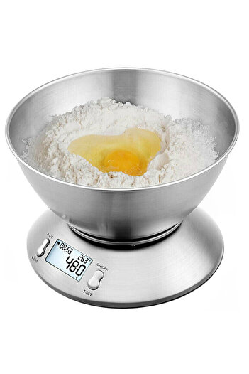 zola Kitchen scale with bowl, accuracy 1 g, TARE function, bowl capacity 1700 ml, 22x13x19 cm