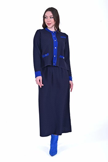 Invee Invee 7080 Wool Blended Knitwear Set - Navy Blue