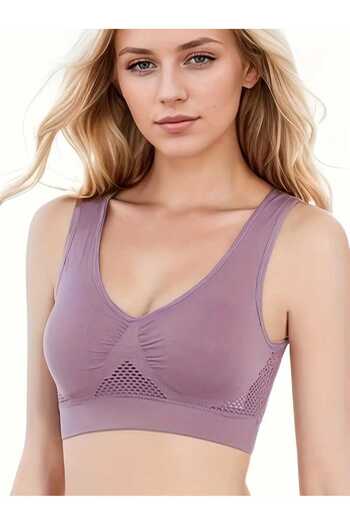 iyzi Sports Yoga and Casual Bra for Women Steel-Free, Non-Marking, Airable, Seamless Mesh Thin