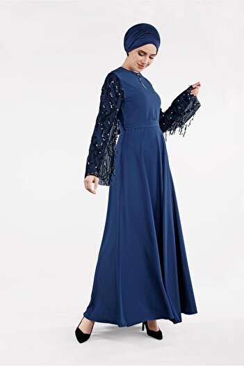 Alvina Pulled Sleeves Brooched Dress 4501