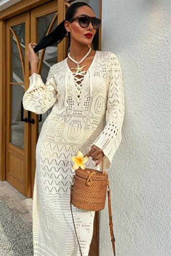 buğrahayalin Birit Detailed Openwork Dress 2838