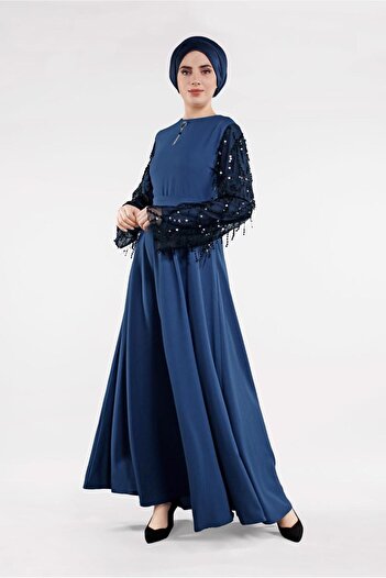 Alvina Pulled Sleeves Brooched Dress 4501