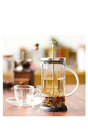 COOYA French Press with Scale 600ml Heat Resistant Glass Tea Maker with 3Stainless Steel Filter Screens