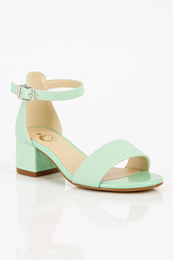 SIRRI Girl's Glittery Heeled Sandals Strap Evening Dress Shoes