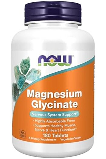 Now Foods Magnesium Glycinate Highly Absorbable Form Tablets, 180 Tablets