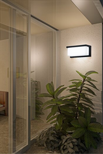 Genel Markalar ekim aydınlatma 18w Led Dış mekan duvar aplik siyah kasa G.ışığı-beyaz renk seçenekleriyle