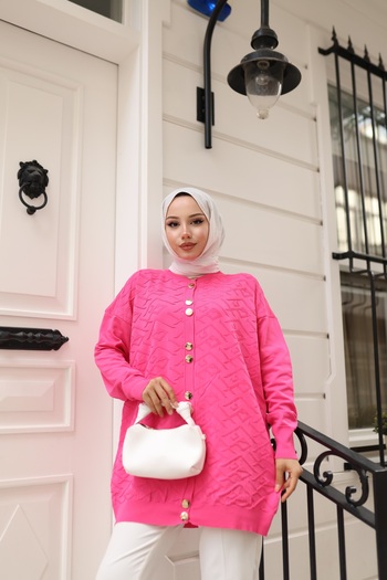 NATUFIAN STORE Women's Mercerized Zigzag Patterned Premium Quality Hijab Tunic Jacket