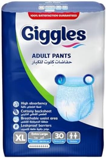 giggles Adult Pull-Up Diapers XL Size Pack of 30