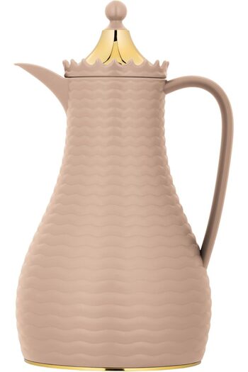 ALSAIF Deva Coffee And Tea Vaccum Flask In Brown/gold / Leak-proof And Keeps Drinks Hot 1 Liter