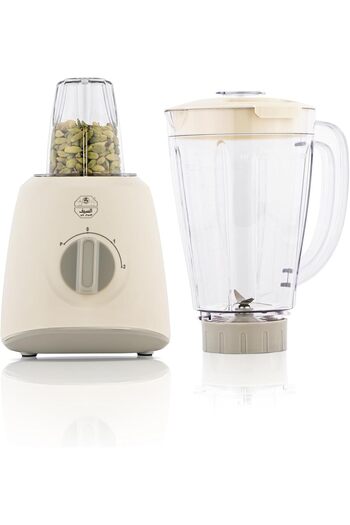 ALSAIF Electric Blender 500w With Grinder By Al Saif, Stainless Steel, Speed Control Knob, 1.5l, White/grey